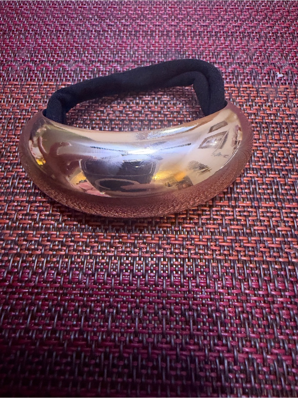 Kitsch large cloud  Gold Metallic Hair Cuff with Black Elastic